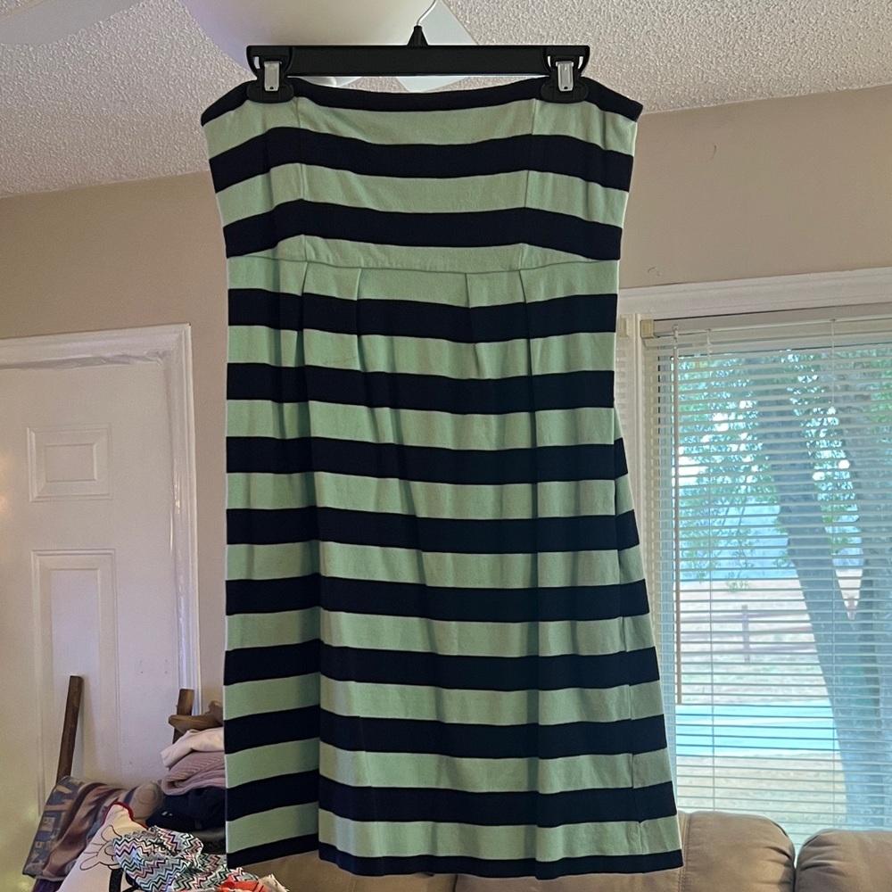 GAP Black and Green Strapless Dress